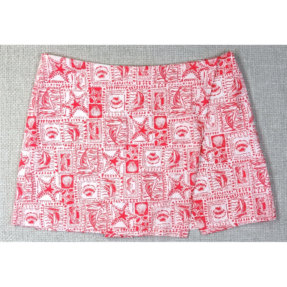 Lilly Pulitzer Alicent Mini Skort 12 Mizner Red Seaside Harbour Nautical NWT